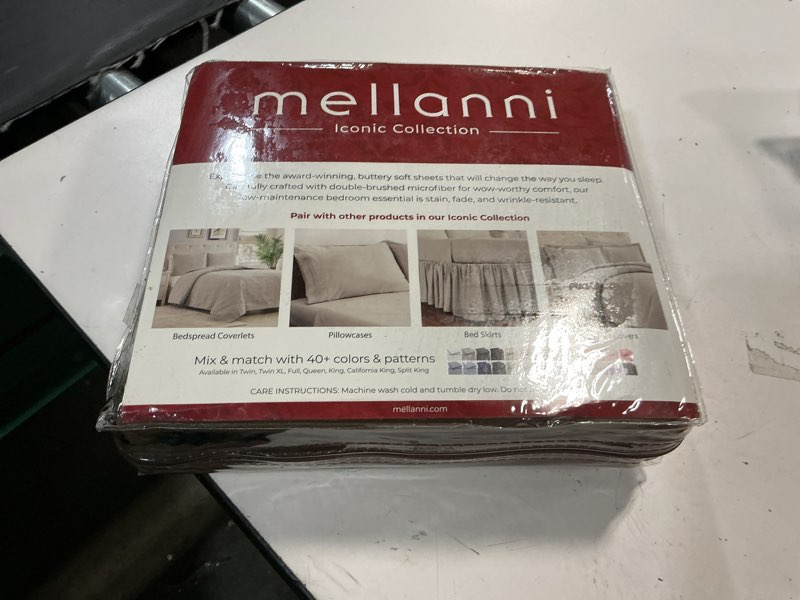 Condition photo showing Good Condition for mellanni twin xl sheet set - 4-piece iconic collection bedding, (including 2 pillowcases), 16-inch deep pocket, easy care, extra soft, cooling sheets, brushed microfiber - brown 1887 brown twin xl