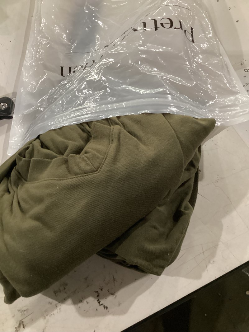 Condition photo showing Good Condition for prettygarden womens 2 piece outfit lounge short sets | matching sets women clothing, v neck oversized shirt&biker shorts set, summer two piece outfits for travel,loungewear,workout medium army green