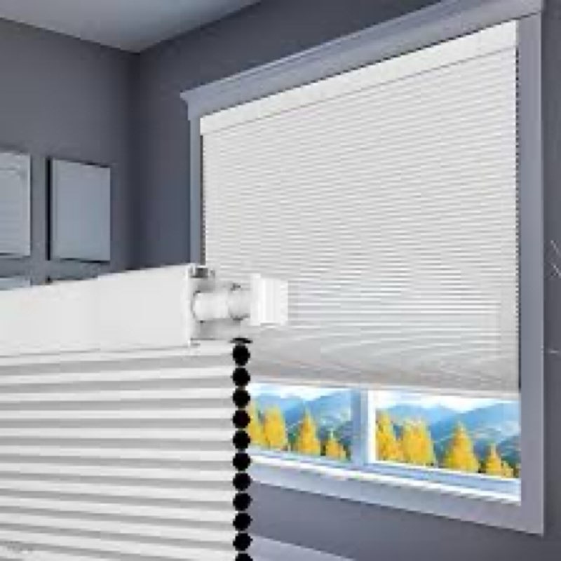 Luxevoir Panoramix No Drill No Tools Blackout Window Cover,Cordless Honeycomb Blinds,Window Blinds B