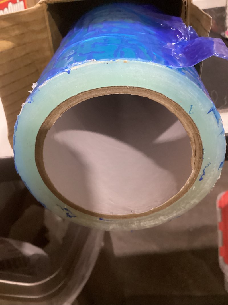 Condition photo showing As Is for tapemanblue carpet protection film 24" x 200' roll, self adhesive plastic carpet protector film with clean removal & easy unwind, durable protection tape to shield your surface from dirt and spills 24" x 200' (1 roll)