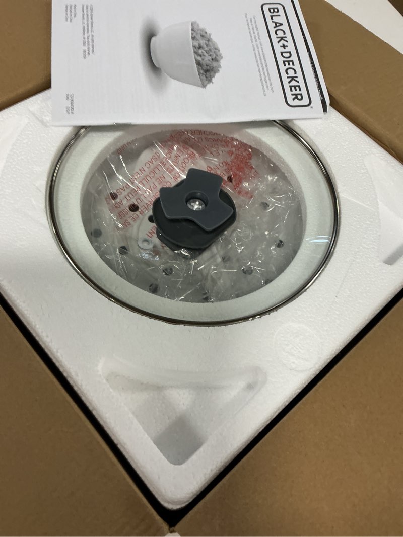 Condition photo showing New/Like New for BLACK+DECKER 16-Cup Rice Cooker, RC516, 8-Cup Uncooked Rice, Steaming Basket, Removable Non-Stick Bo