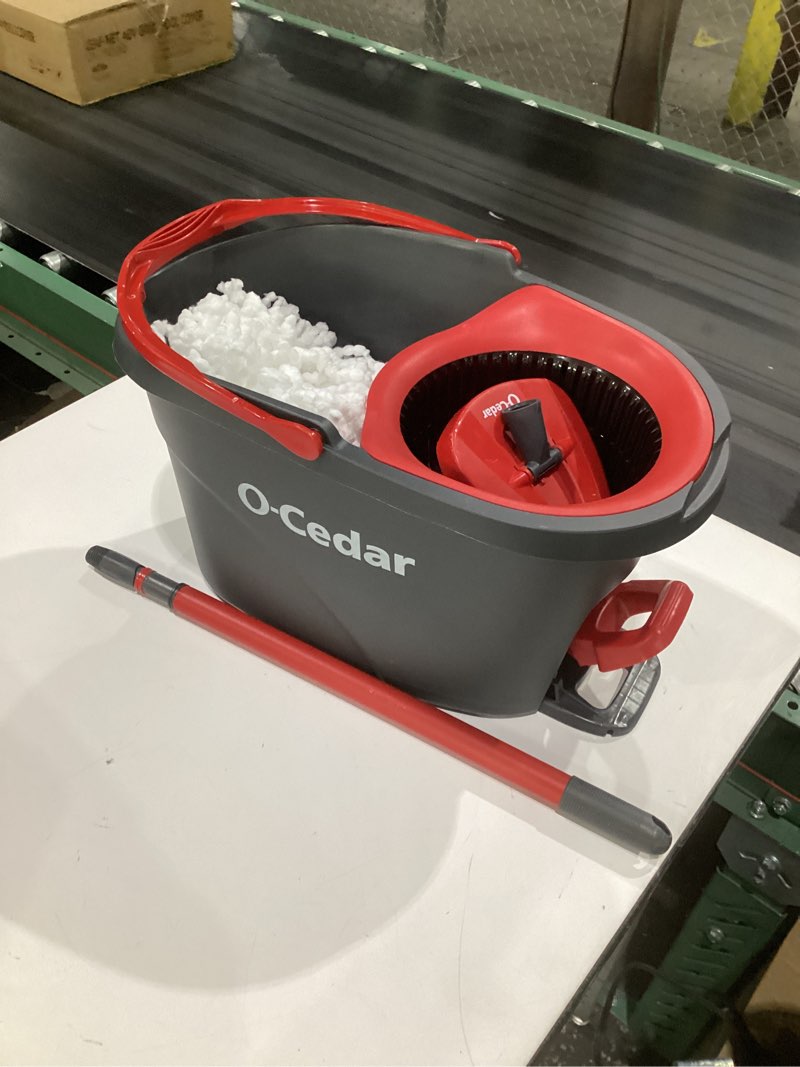Condition photo showing Good Condition for o-cedar easywring microfiber spin mop, bucket floor cleaning system, red, gray, standard easywring spin mop & bucket