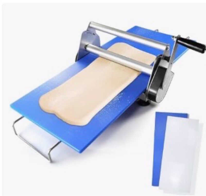 Folding Dough Sheeter with 2 Sheeter Boards Countertop Manual Dough Roller Machine Stainless Steel T