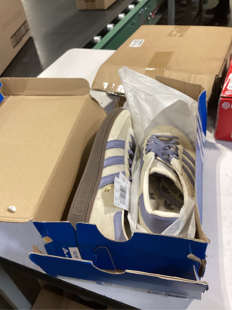 Condition photo showing Good Condition for adidas Handball Spezial Women's Shoes, Wonder White/Silver Violet/Gum, Size 10