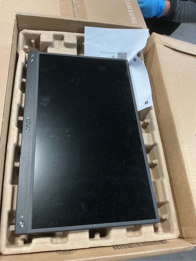 Condition photo showing As Is for (INCOMPLETE)ASUS ZenScreen 16” (15.6 inch viewable) 1080P USB-C Portable Monitor (MB16AHV) - Full HD, IPS, Blue Light Filter, Anti-glare, Mini HDMI, Kickstand, Tripod Mountable, Protective Sleeve, 3 year warranty 16\" Kickstand