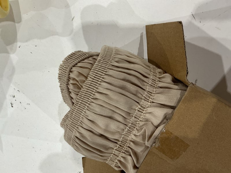 Condition photo showing Good Condition for biscaynebay wrap around bed skirts for king & cal king beds 21" drop, light camel adjustable elastic dust ruffles easy fit wrinkle resistant silky luxurious fabric machine washable king-21" drop light camel