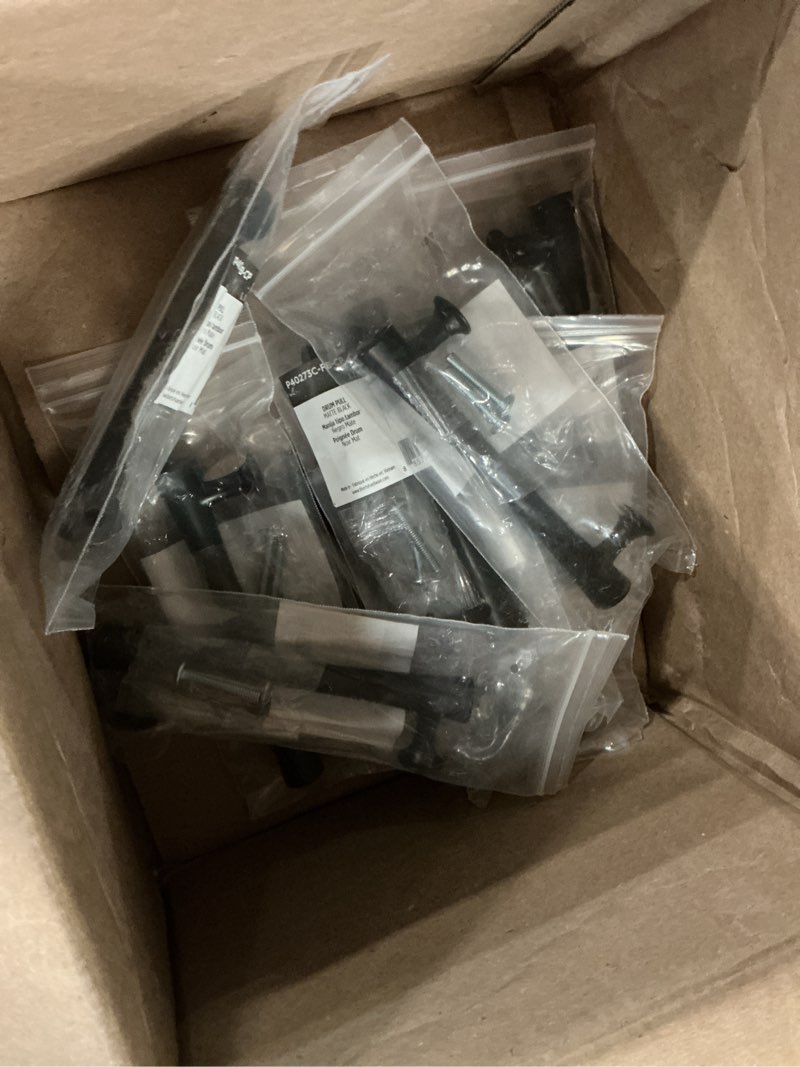 Condition photo showing New/Like New for 9- pack 3-3/4 in. (96 mm) drum modern matte black cabinet drawer pull