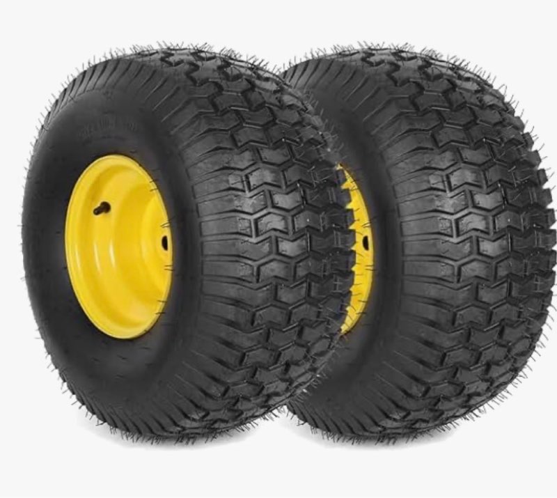 20x8.00-8 rear tire and wheel assemblies,4 ply tubeless tire compatible for riding lawn mowers, 3/4"