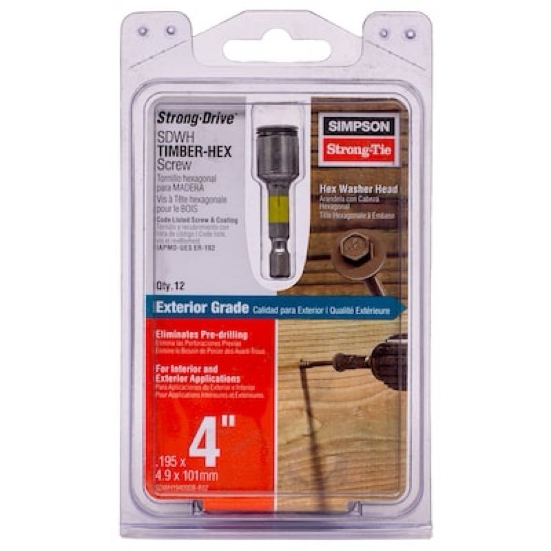 Simpson Strong-Tie Strong-Drive SDWH Timber-Hex 5/16-in x 4-in Double-barrier Exterior