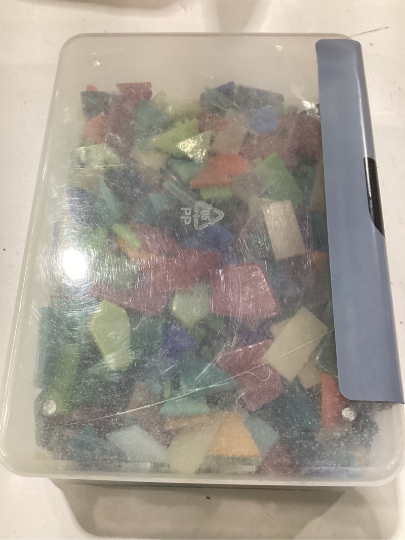Condition photo showing New/Like New for youway style iridescent glass mosaic tiles for crafts bulk,200g broken mosaic glass pieces for diy home garden art projects, handmade crafts & decor multi colors 200g
