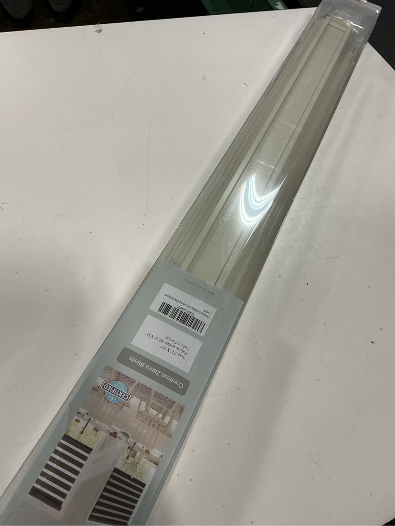 Condition photo showing Good Condition for persilux cordless zebra blinds for windows free-stop roller windows shades (31" w x 72" h, cream) dual layer light control for day and night, light filtering sheer shades for home, easy to install 31"w x 72"h cream