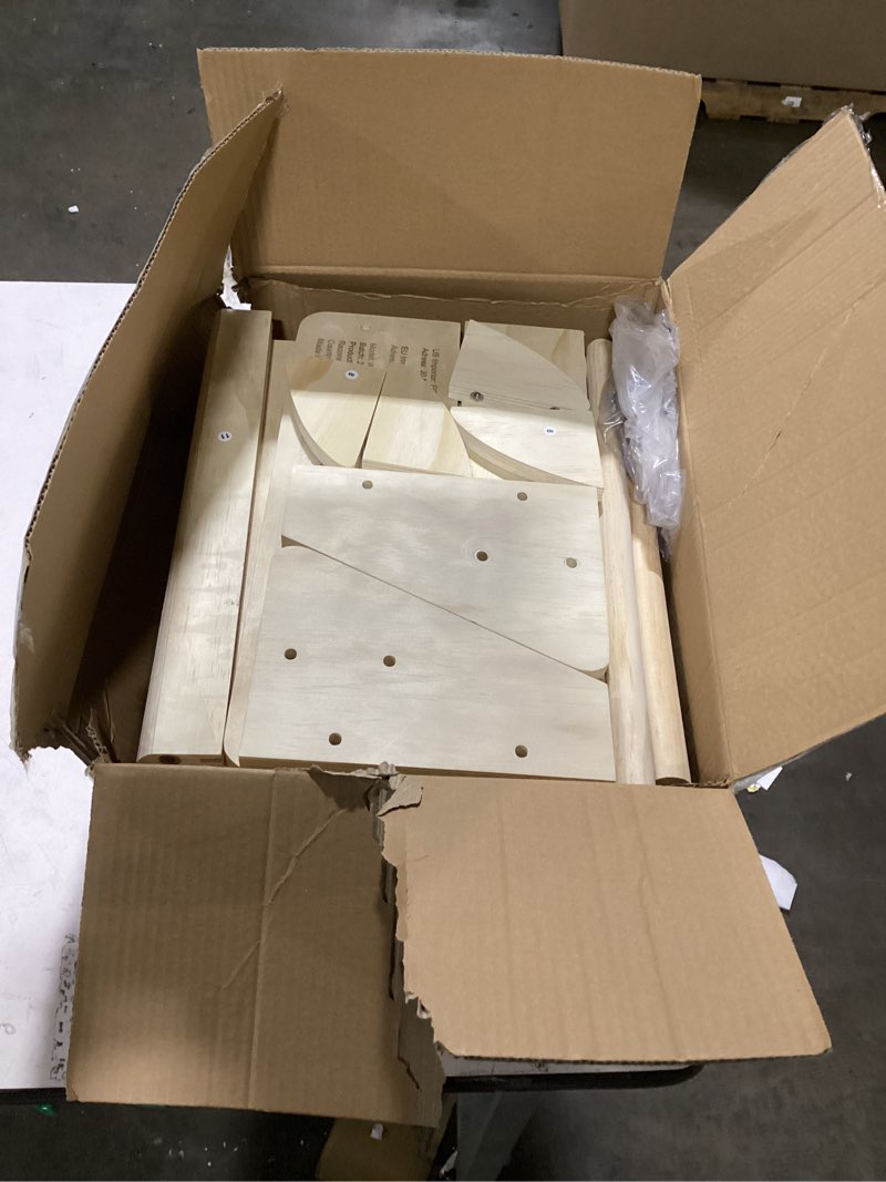 Condition photo showing Good Condition for 4-in-1 Toddler Kitchen Step Stool, Foldable Learning Standing Tower with Blackboard, Wooden Kitchen Stool Helper for Kids, 1-3 Year Old Boy Girl Gifts 4 in-1 Tower