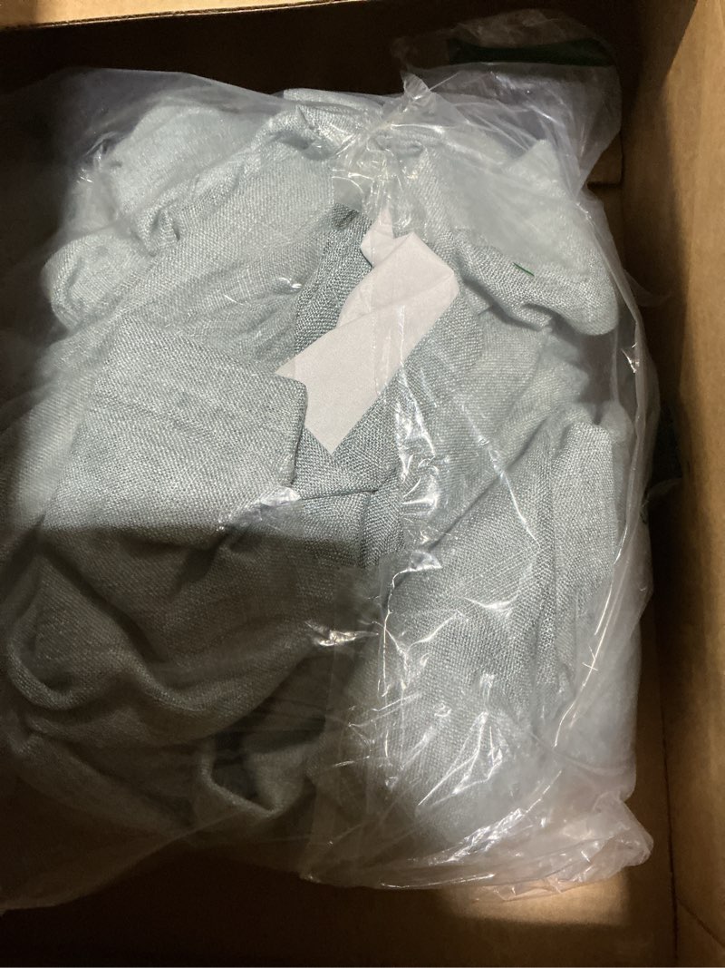 Condition photo showing Good Condition for WEST LAKE 90 Inch Soft Green Pinch Pleated Full Blackout Curtain Panels for Bedroom,French Pleat Linen Blend Drapes,Modern Window Treatment,Back Tabs Hooks,40" Wx90 L(Pack of 2) 40"W x 90"L (Pack of 2) Soft Green