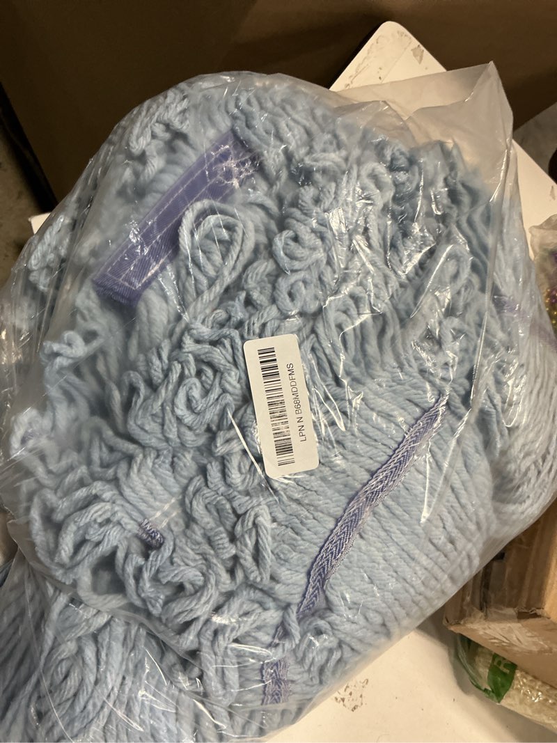 Condition photo showing Good Condition for Onesimus Mop Head Replacement, Commercial Heavy Duty 16 oz 4-Ply Cotton Looped End Wet Mop Heads, Blue, with 1.25" Universal Headband for Industrial, Janitorial and Restaurant Cleaning, 3 Pack Blue 3 Count (16 Ounce)
