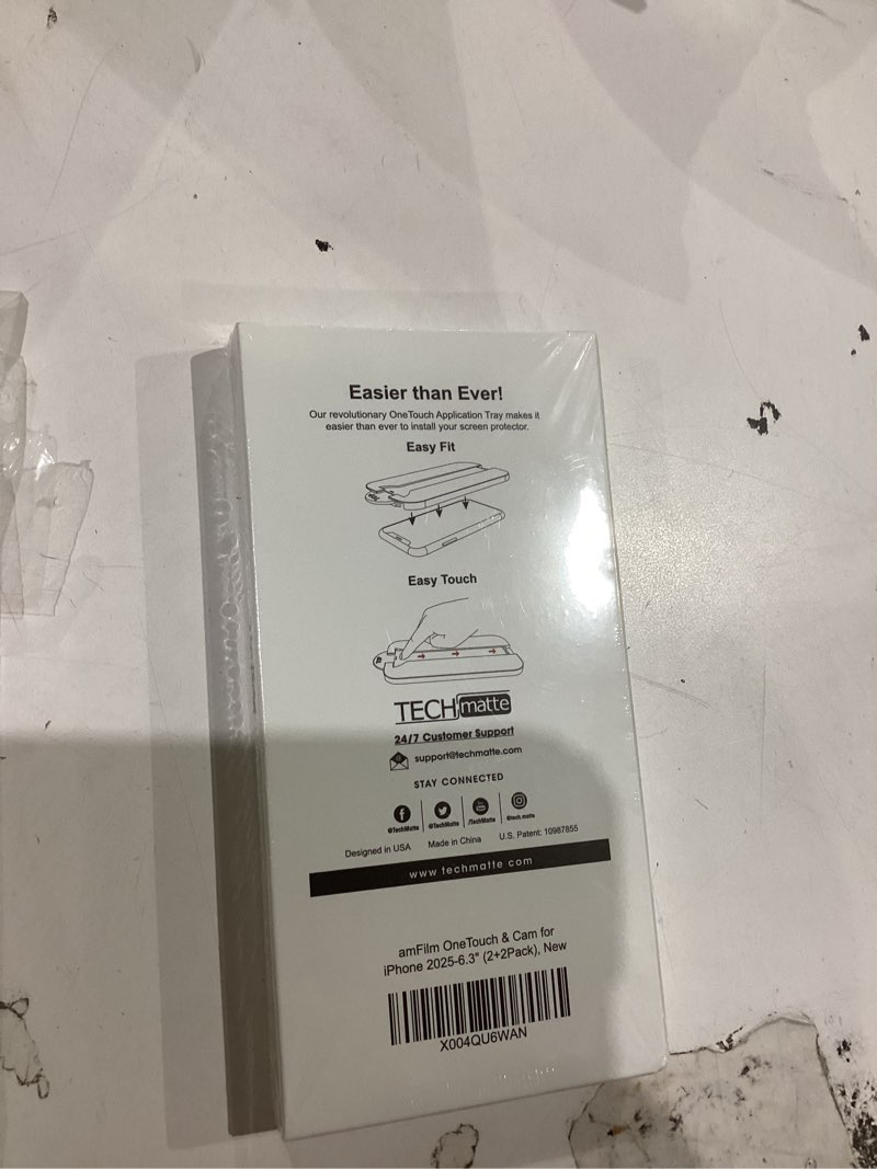 Condition photo showing New/Like New for amFilm OneTouch Screen Protector for iPhone 17 6.3'' 2025 + Camera Lens Protector | Auto-Alignment install | Bubble Free | 9H+ Military-Grade Tempered Glass | FHD Clarity | Case Friendly | 2+2 Pack IPH17-6.3”