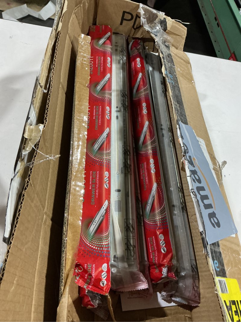 Condition photo showing Good Condition for 20 inch drawer slides 6 pairs (12pcs) soft self close 3 fold full extension ball bearing cabinet drawer glides side mount for dresser, cabinet, kitchen 100 lb capacity 20" silver 20inch-500mm