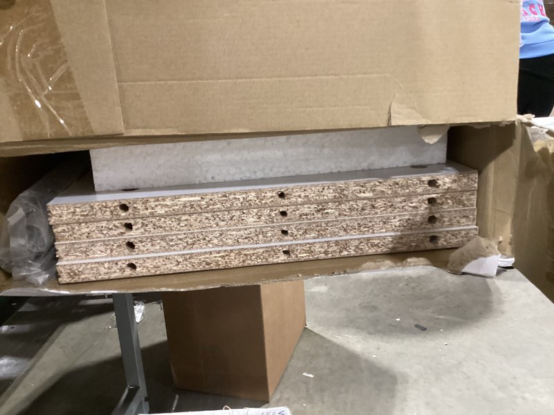 Condition photo showing As Is for  ClosetMaid BrightWood Reach-in Tower system White Solid Shelving Wood Closet System