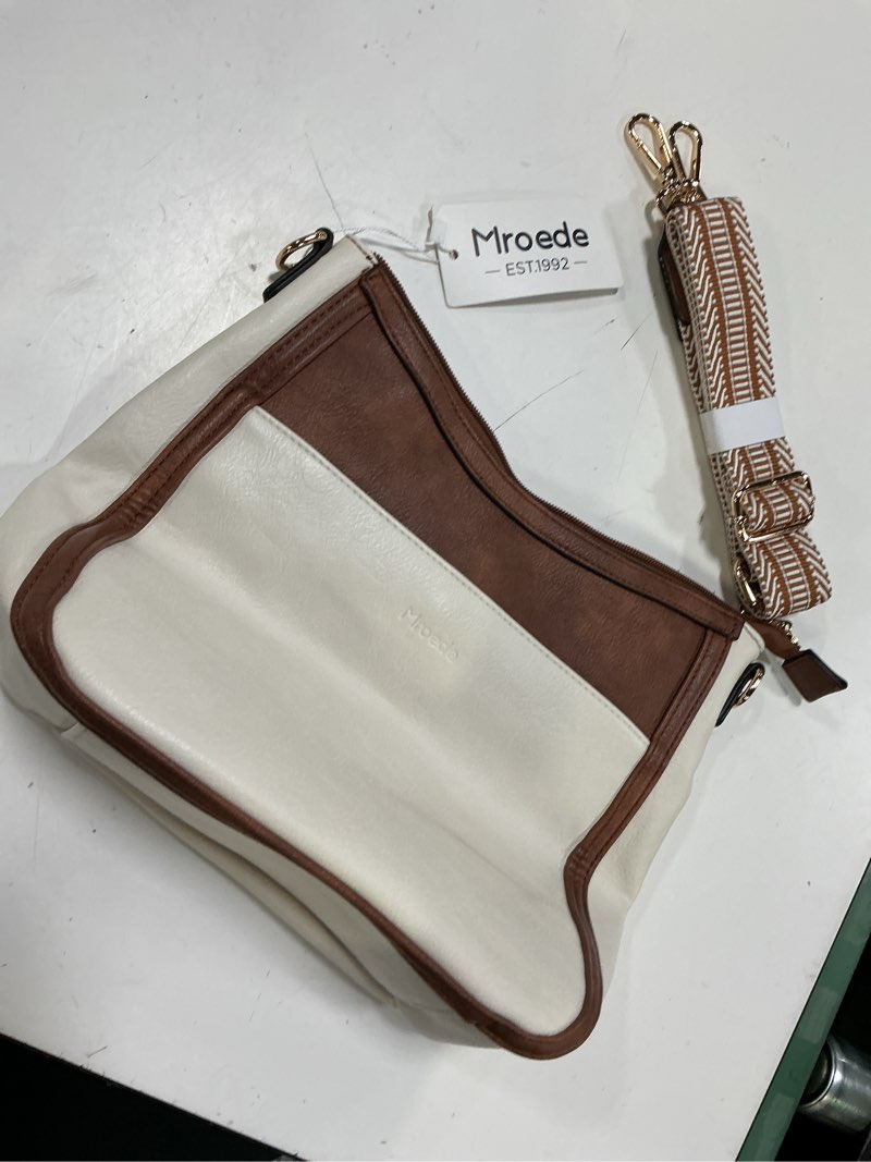 Condition photo showing New/Like New for leather crossbody purse for women crossbody bag for daily travel | trendy vegan leather medium crossbody purse with adjustable strap women's hobo shoulder handbags for work 5-1 beige