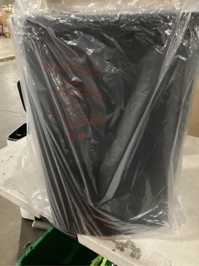 Condition photo showing Good Condition for bestoffice | 13 gallon trash can with lid | automatic touchless garbage can | odor control | modern oval design | easy to clean | plastic | black | fits any kitchen, bathroom, office or home plastic black