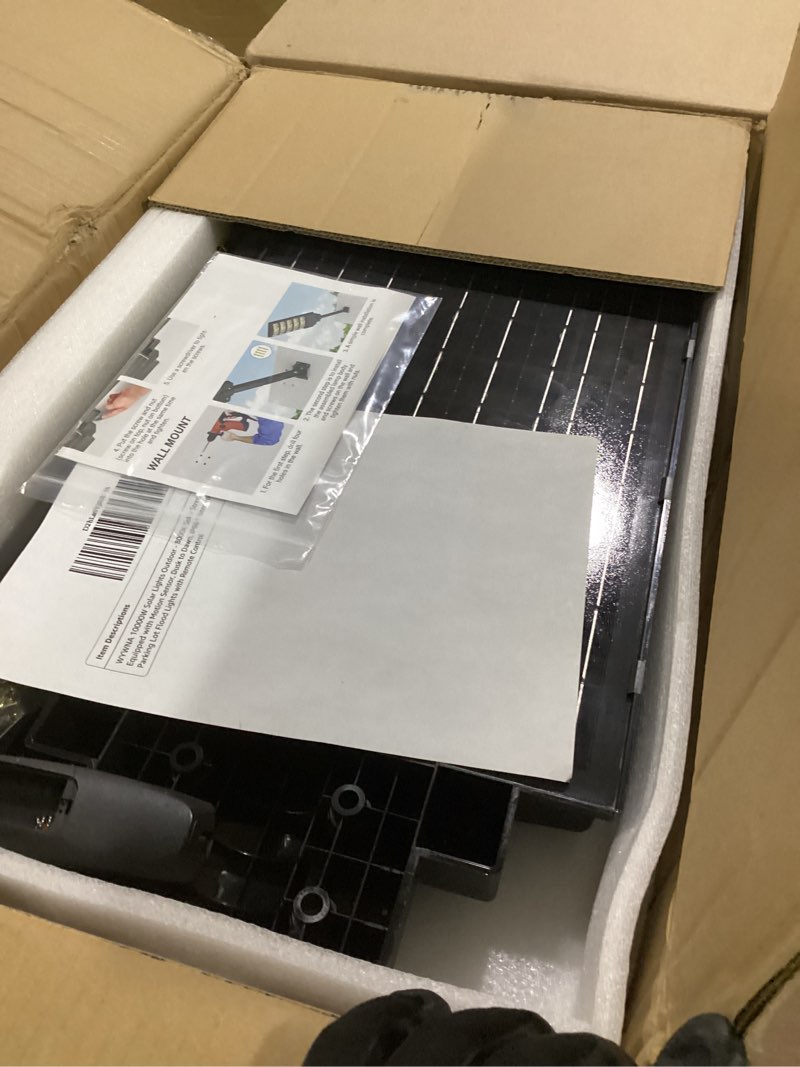 Condition photo showing Good Condition for 10000w solar lights outdoor - 8000k solar street lights outdoor, equipped with motion sensor, dusk to dawn, ip66 waterproof, 350°wide angle parking lot flood lights with remote control 2-year warranty 10000w(2-pack)