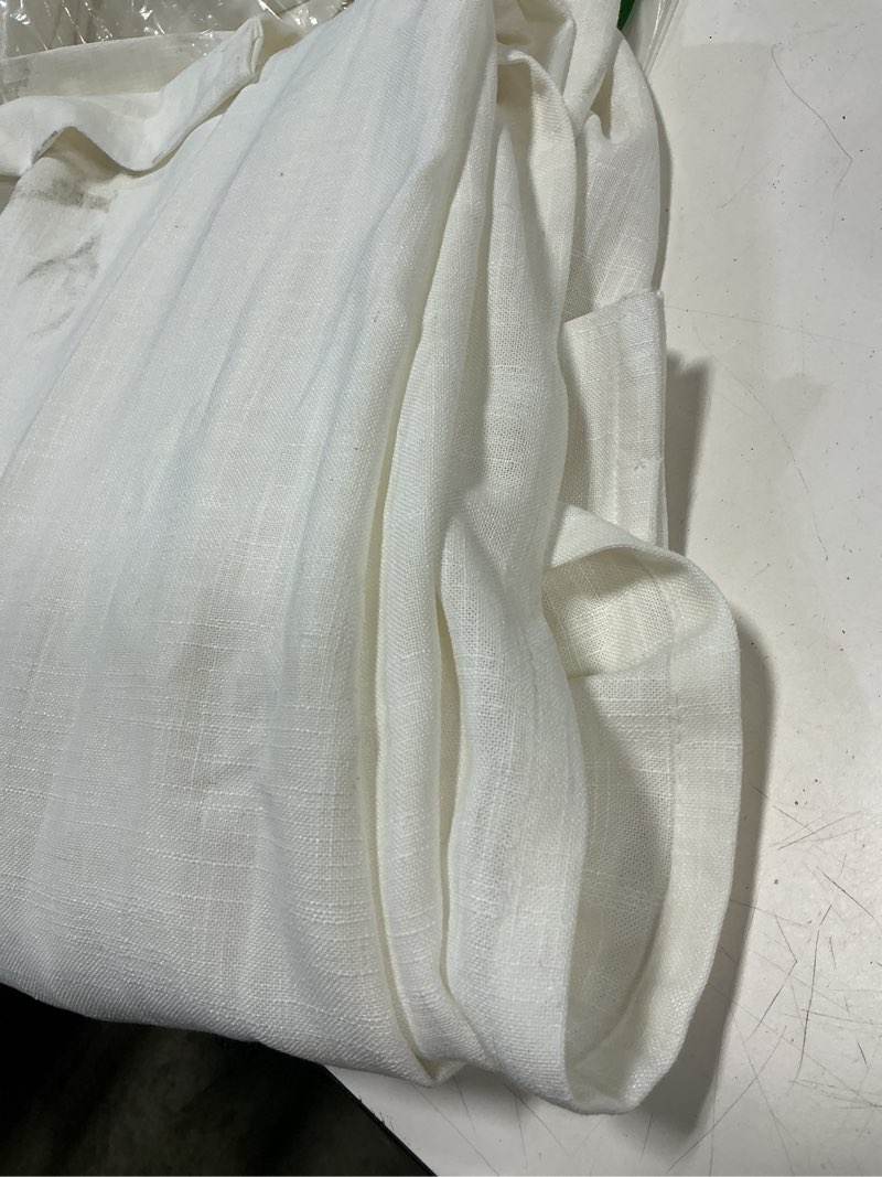 Condition photo showing Good Condition for nanspring white linen curtains 84 inches long for bedroom back tab light filtering privacy sheer modern farmhouse coastal decor off cotton textured gauze curtain living room 2 panel set 52"w x 84"l (pack of 2) white