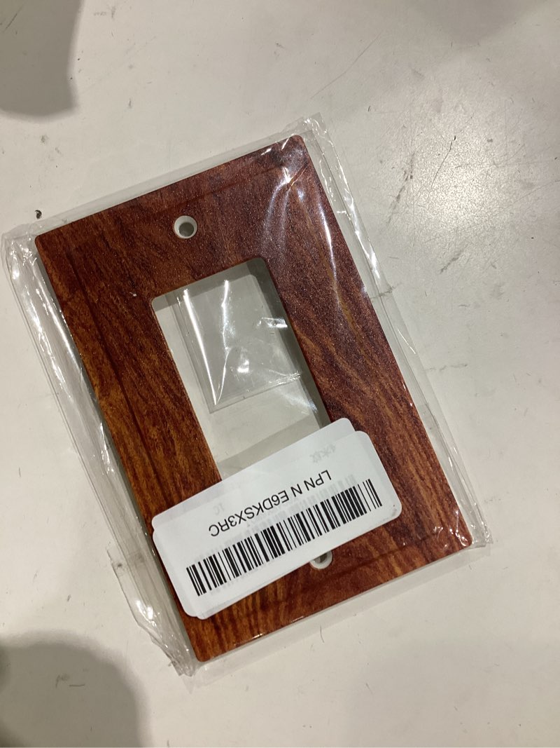 Condition photo showing Good Condition for decorative outlet covers vintage rustic dark brown wood grain 1 gang single rocker electrical switch plate cover light switch cover plate gfci wall plates for living room cabin decor single rocker / 5 x 3 in vintage rustic dark brown wood grain wall plate