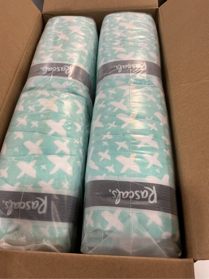 Condition photo showing New/Like New for rascals premium absorbent baby diapers size 4, 148 count