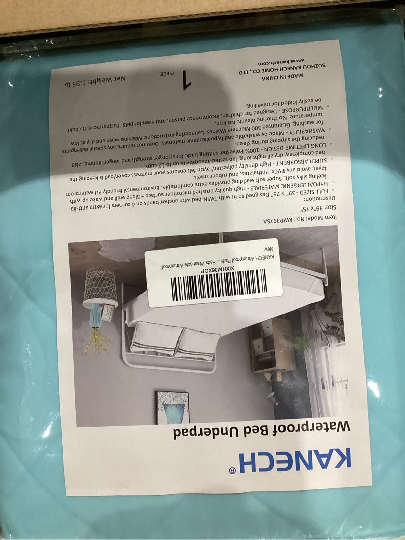 Condition photo showing As Is for KANECH Twin Size Bed Pads (39"x75") with Straps (1 Pack), Washable and Waterproof ,Heavy Absorbency Incontinence Mattress Pad, Reusable for Adults and Kids Twin 39”x 75"