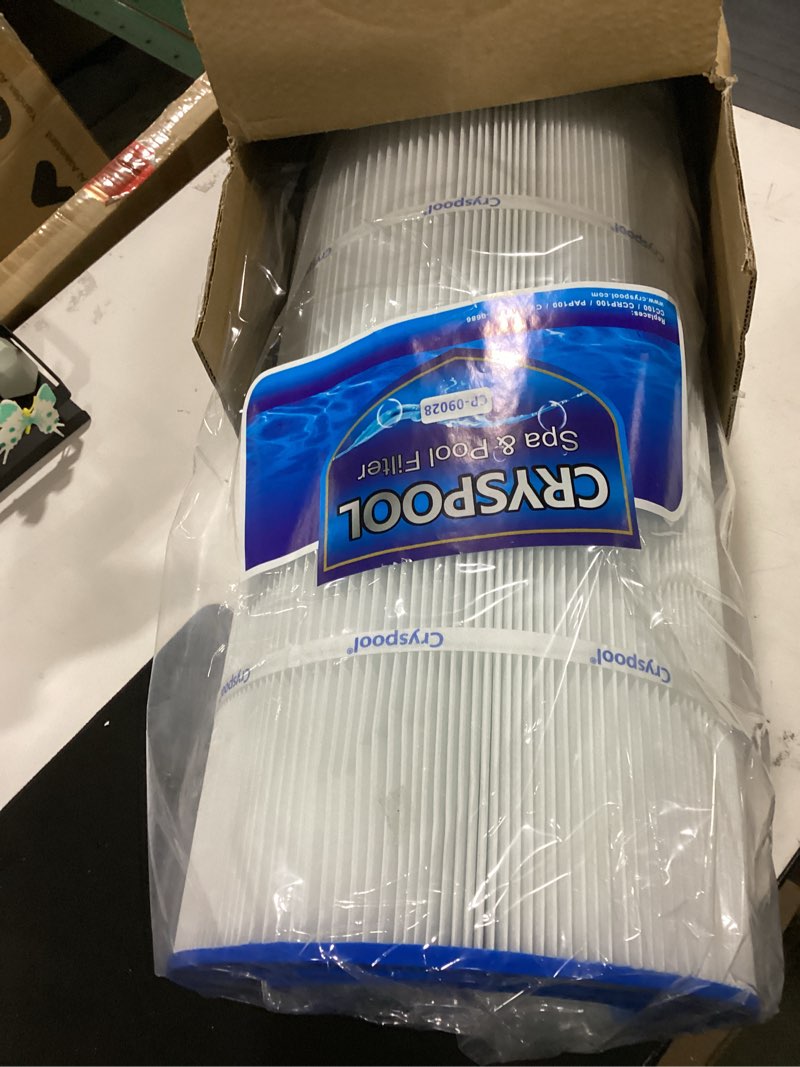 Condition photo showing New/Like New for cryspool® 09028 filter compatible with cc100, clean & clear ccrp100, r173215, predator-100, posi-clear pxcrp 100, pap100, c-9410,fc-0686, 100 sq. ft pool filter cartridge, 1 pack