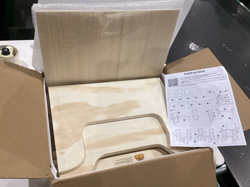 Condition photo showing Good Condition for 4-in-1 Toddler Kitchen Step Stool, Foldable Learning Standing Tower with Whiteboard, Wooden Kitchen Stool Helper for Kids, 1-3 Year Old Boy Girl Gifts