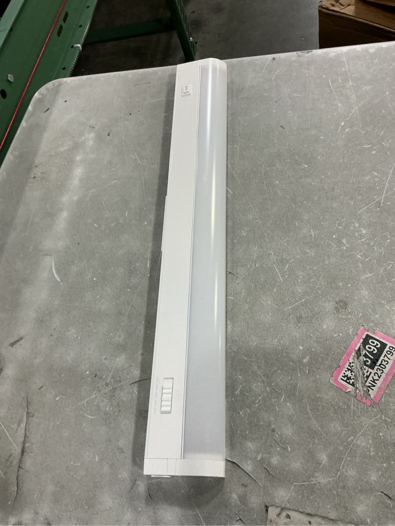 Condition photo showing As Is for 24” led direct wire under cabinet light with on/off switch - dimmable led lights for kitchen - selectable cct 2700k-5000k, 612-648 lumens, 9w - ucb hardwired under cabinet lighting by nicor lighting
