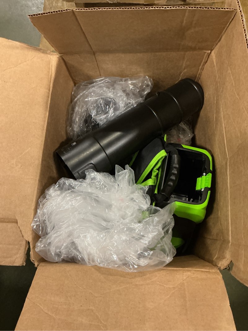 Condition photo showing As Is for Greenworks 80V (180 MPH / 610 CFM / 75+ Compatible Tools) Cordless Brushless Backpack Blower, Tool Only (610 CFM) Backpack Blower, Tool Only