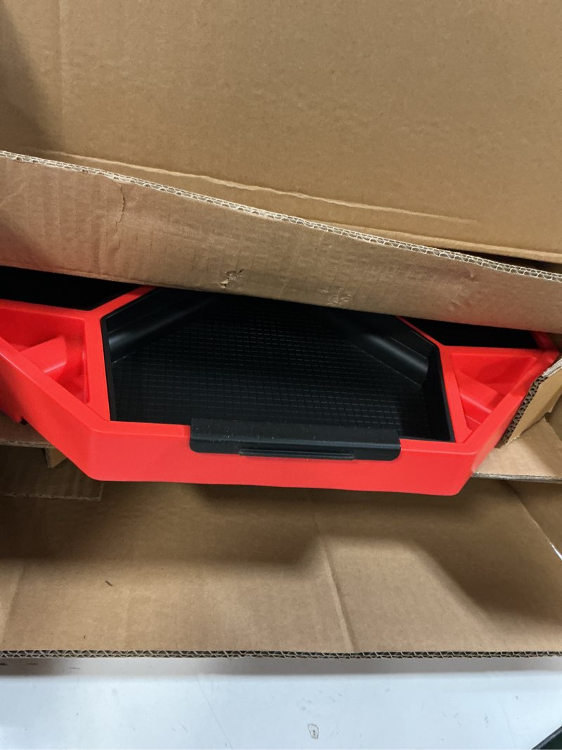 Condition photo showing Good Condition for Adjustable Height Rolling Mechanic Stool, 300 LBS Garage Chair on Wheels, Rolling Workshop Stool with Cushioned Seat and Tool Trays, Ideal for Garage, Workshop, and Auto Repair