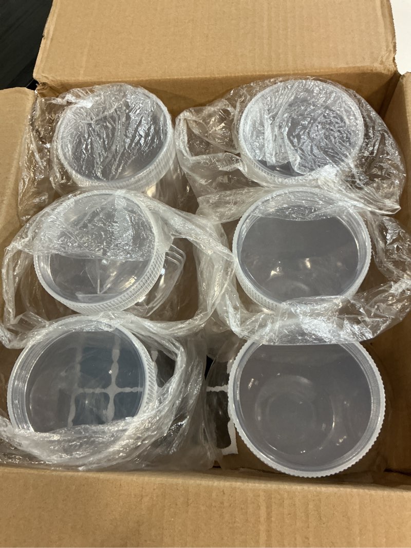 Condition photo showing New/Like New for 6pcs 34oz plastics candy jars with lid & spoons, 1000ml plastic cookie jars set clear with labels& pen for candy, buffet, coffee holder food storage 01 6pcs 34oz