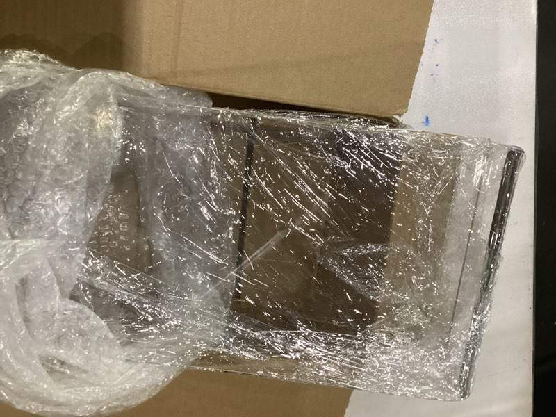 Condition photo showing As Is for Clear Acrylic Monitor Stand Riser 2 Tier, 5.12 Inches High Clear Computer Desk Organizer Shelf for Multi Media PC Storage Laptop 16''x8''x5.12''-2 Tiers