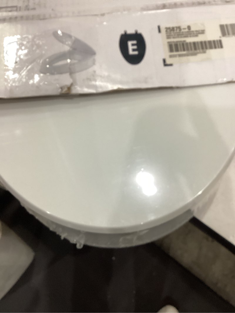 Condition photo showing Good Condition for kohler 25875-0 hyten 3" height, elevated soft close elongated toilet seat, contoured seat with grip-tight bumpers, quick-attach hardware, no slam toilet seat, white white elongated