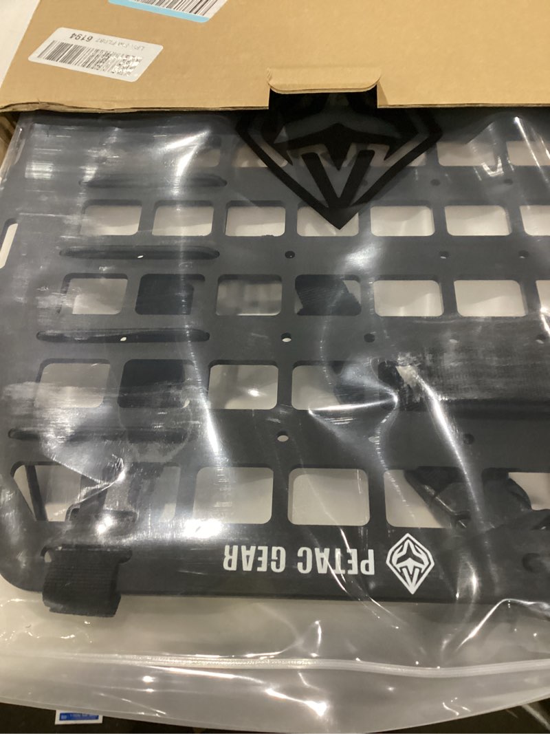 Condition photo showing Good Condition for petac gear tactical car seat back organizer | rigid molle panels for vehicles | truck mount rack panel for tactical gear accessories. … black-1count