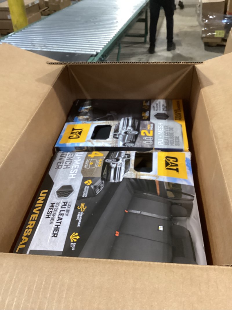 Condition photo showing New/Like New for coverado universal leather seat covers full set for 5 seats – waterproof, durable all-weather protector for suv, pickup truck, sedan, black black fullset