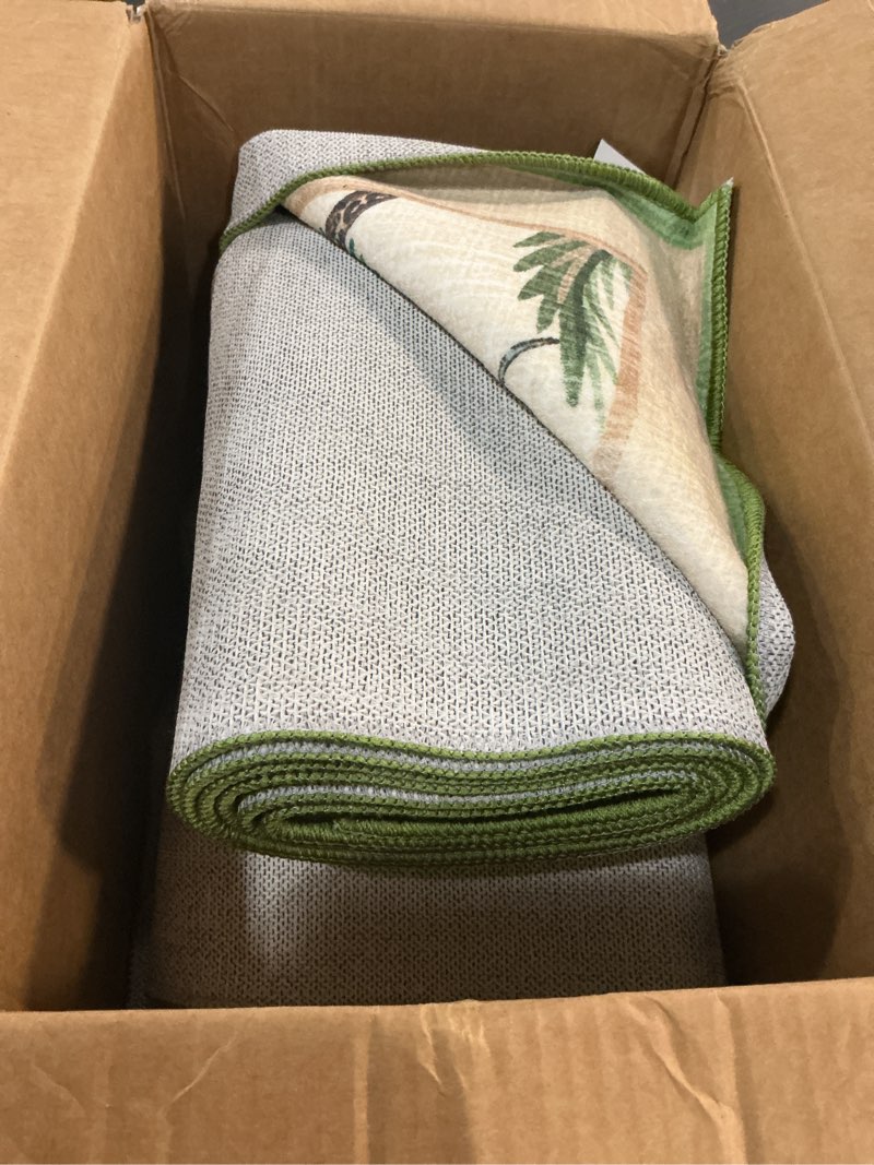 Condition photo showing Good Condition for GarveeHome Jungle Animal Print Rug 6x9 Washable Area Rugs for Living Room, Forest Rug Non Slip Low Pile Stain Resistance Large Throw Carpet for Bedroom Dining Room Kids Playroom Nursery, Beige Beige 6' x 9' (Rectangular)