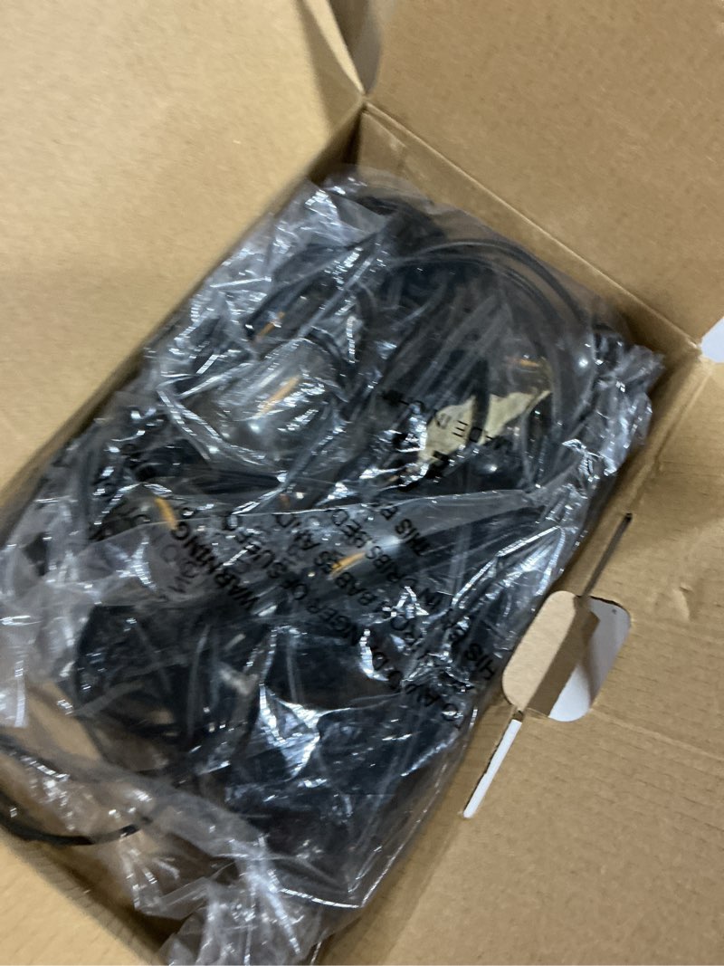 Condition photo showing As Is for doukedge outdoor string lights waterproof, 50ft patio lights with 26 st38 edison bulbs (1 sqare), outside hanging decorative lights for porch, blacony, blackyard, bistro, garden, 2700k
