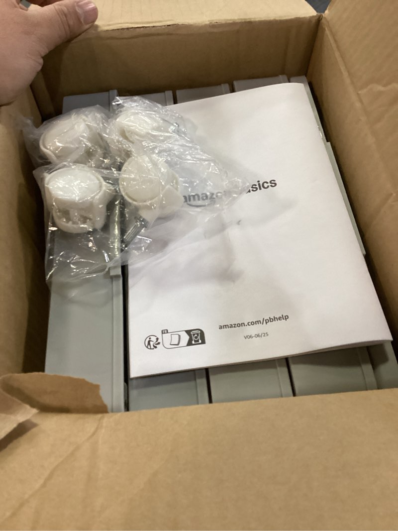 Condition photo showing Good Condition for Amazon Basics 4-Tier Storage Bins with Lids, Stackable and Collapsible, 23QT per Tier