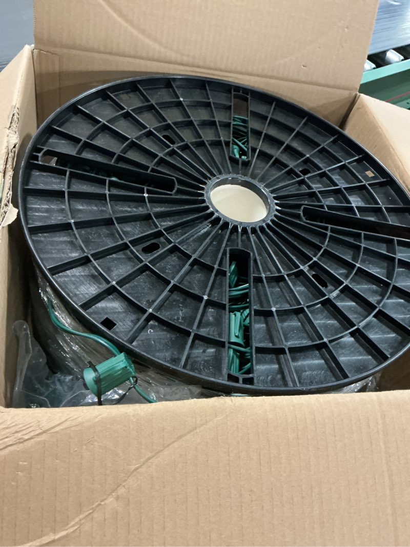 Condition photo showing Good Condition for C9 Christmas Lights Cord Outdoor - C9 Light Socket Set Wire Spool with E17 Sockets 500FT House Trim - for Pathway Tree Commercial Grade Light 12" Spacing Green Wire Stringer with 10 Pairs Plugs