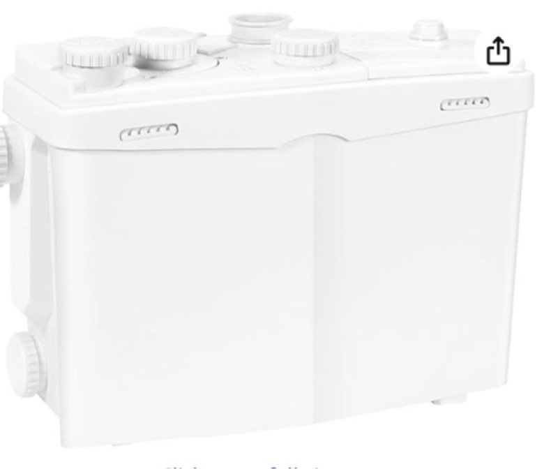 1200W Utility Sink Pump with Blade PCB Function Under Sink Pump Upflush to 39.4FT 2800GPH with 4 Wat