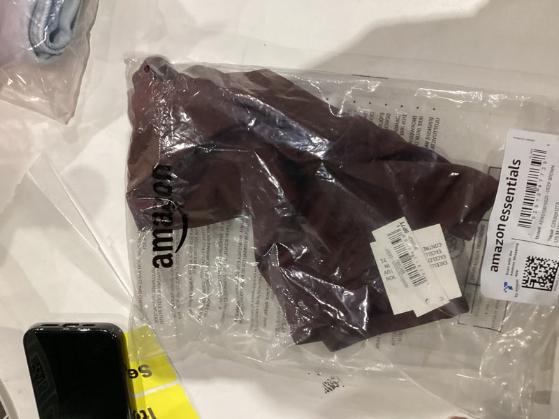 Condition photo showing New/Like New for Amazon Essentials Women's High Waist High Leg Bikini Bottom Medium Deep Brown