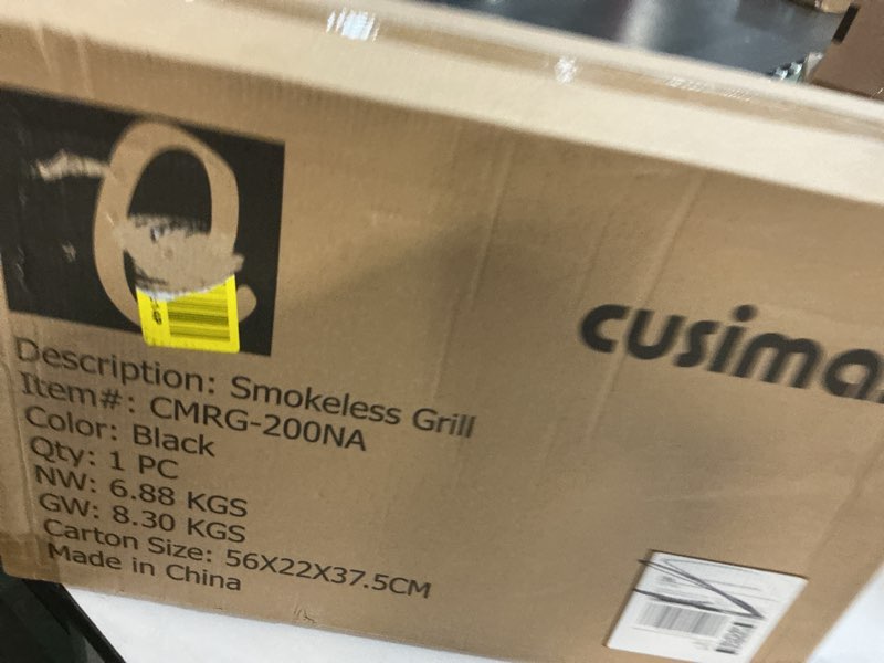 Condition photo showing New/Like New for Indoor Grill, CUSIMAX Electric Smokeless Grill & Griddle with REPLACEABLE Smoke Filter Sponge, 1500W Korean BBQ Grill, Smart LED Display, Larger Grilling Area, Black(New Model) Black+Grey