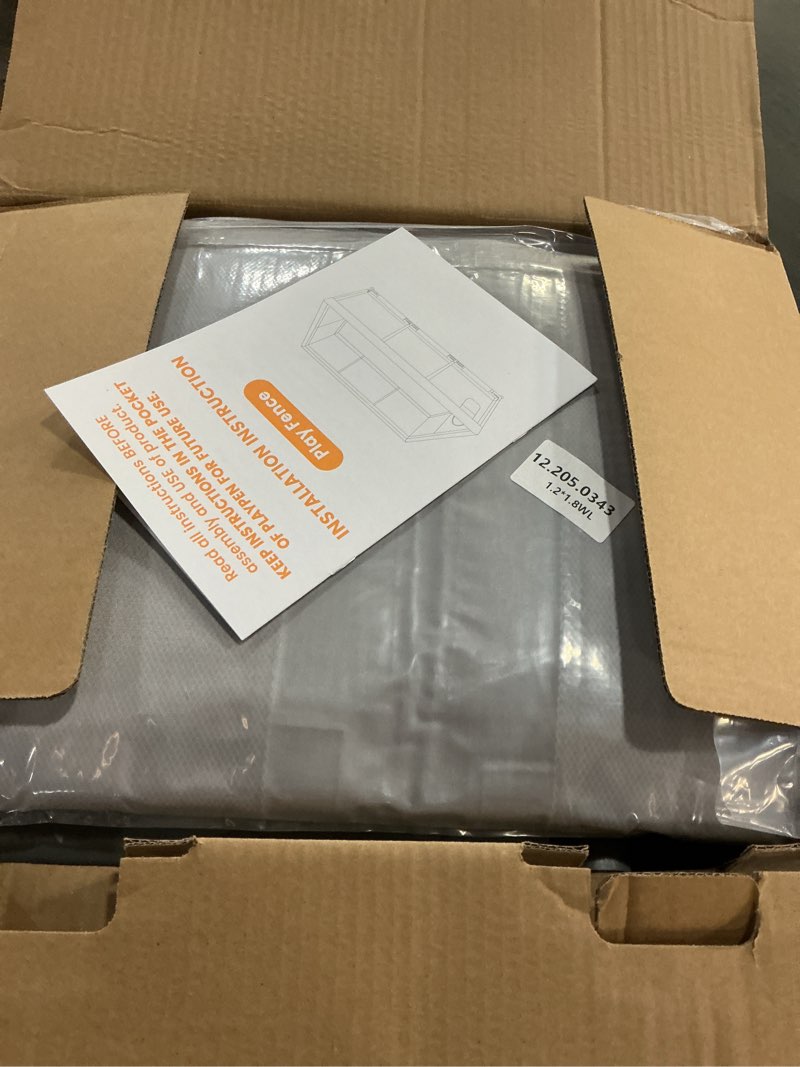 Condition photo showing New/Like New for Large Baby Playpen with Mat, 74" ×50", Large Play Yards Indoor & Outdoor, Sturdy Safety Baby Play Pen with Soft Breathable Mesh, Toddlers Play Pen with Anti-Slip Base, Mat Included Grey + Animals Mat 74×50×27 Inch
