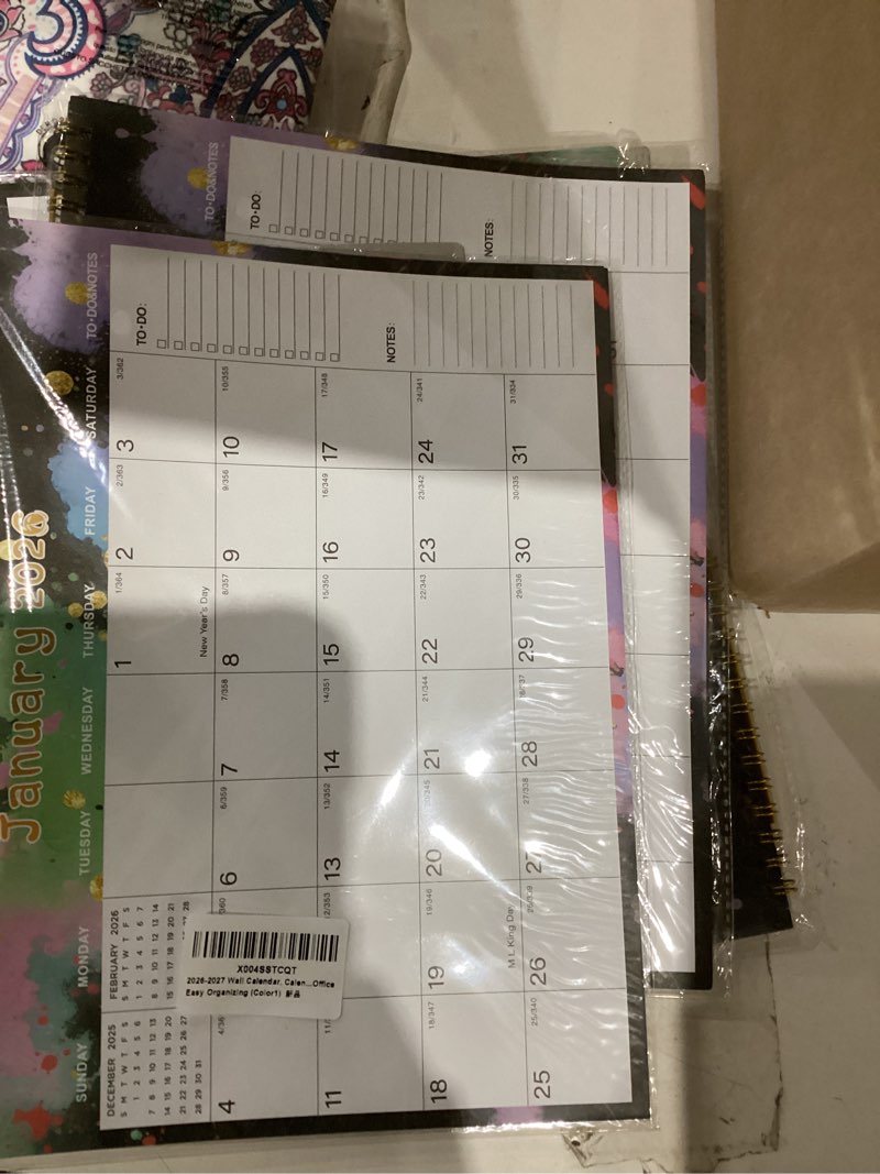 Condition photo showing New/Like New for 2026-2027 Wall Calendar, Calendar 2026-2027, 18 Monthly Wall Calendar from January 2026 to June 2027, 11 x 8.5 Inches Thick Paper, Large Ruled Blocks Monthly Calendar, for Home or Office Easy Organizing (Color1)