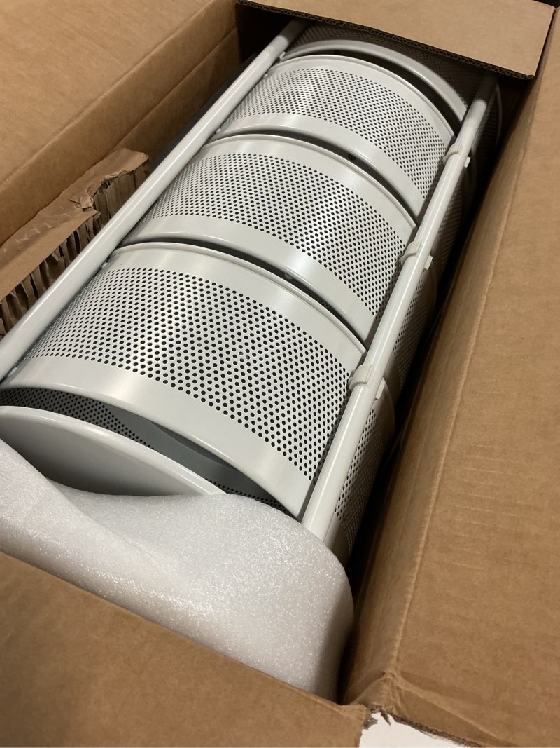 Condition photo showing Good Condition for JAQ Rotating Storage Carts No Assembly, 4-Tier Round Storage Basket Rack Shelf Organizer on Rolling Wheels for Fruit Vegetables Grocery Corns Potato Onion Snack in Kitchen Pantry (4-Tier, White)