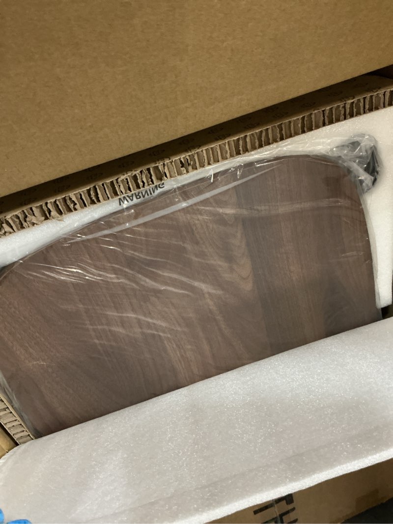 Condition photo showing New/Like New for Rolling Adjustable Height Desk with Drawer and Wheels, Portable Small Standing Desk Pneumatic for Home Office, Mobile Computer Laptop Desk Cart, Medical Sofa Overbed Table, Black Walnut 30x18 in Black Walnut