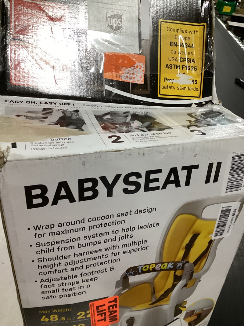 Condition photo showing New/Like New for topeak babyseat ii with mtx rack for disc brake bikes (29" wheel compatible) current model - mtx 2.0 29" wheel compatible